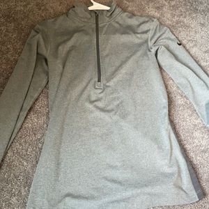 Grey dry fit Nike half zip long sleeve